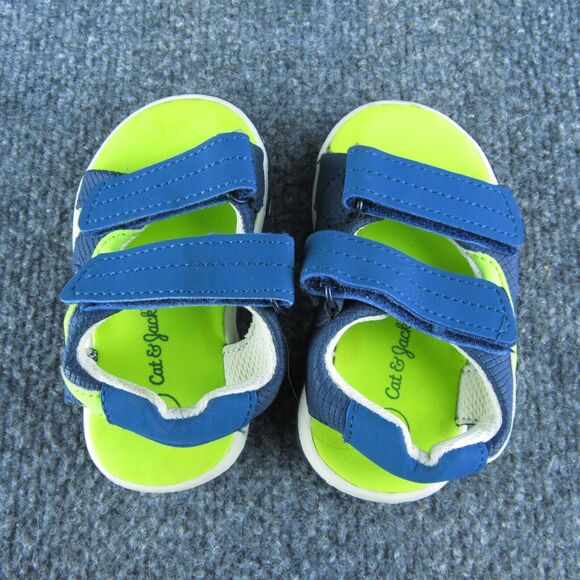 Cat & Jack Boys Gladiator Size T 5 Medium Shoes Blue Synthetic Hook & Loop - Picture 6 of 7